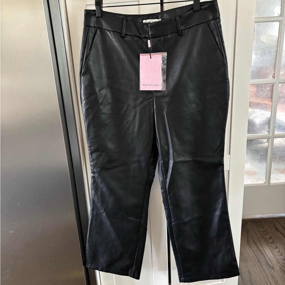 Anthropologie Avec Les Filles Black Faux Leather Pants